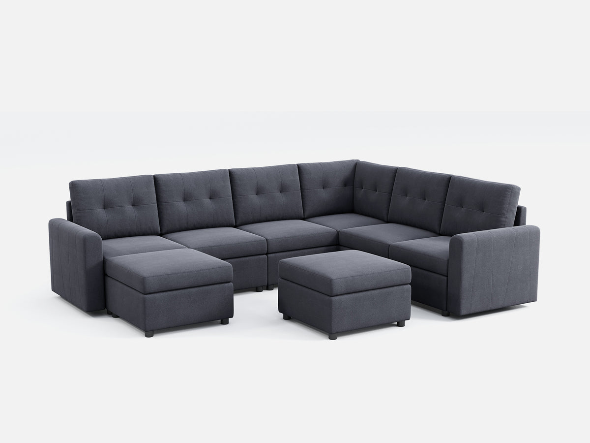RUBIK III 5 Seats with Corner & 2 Ottomans and An Additional Set of Covers - LINSY HOME