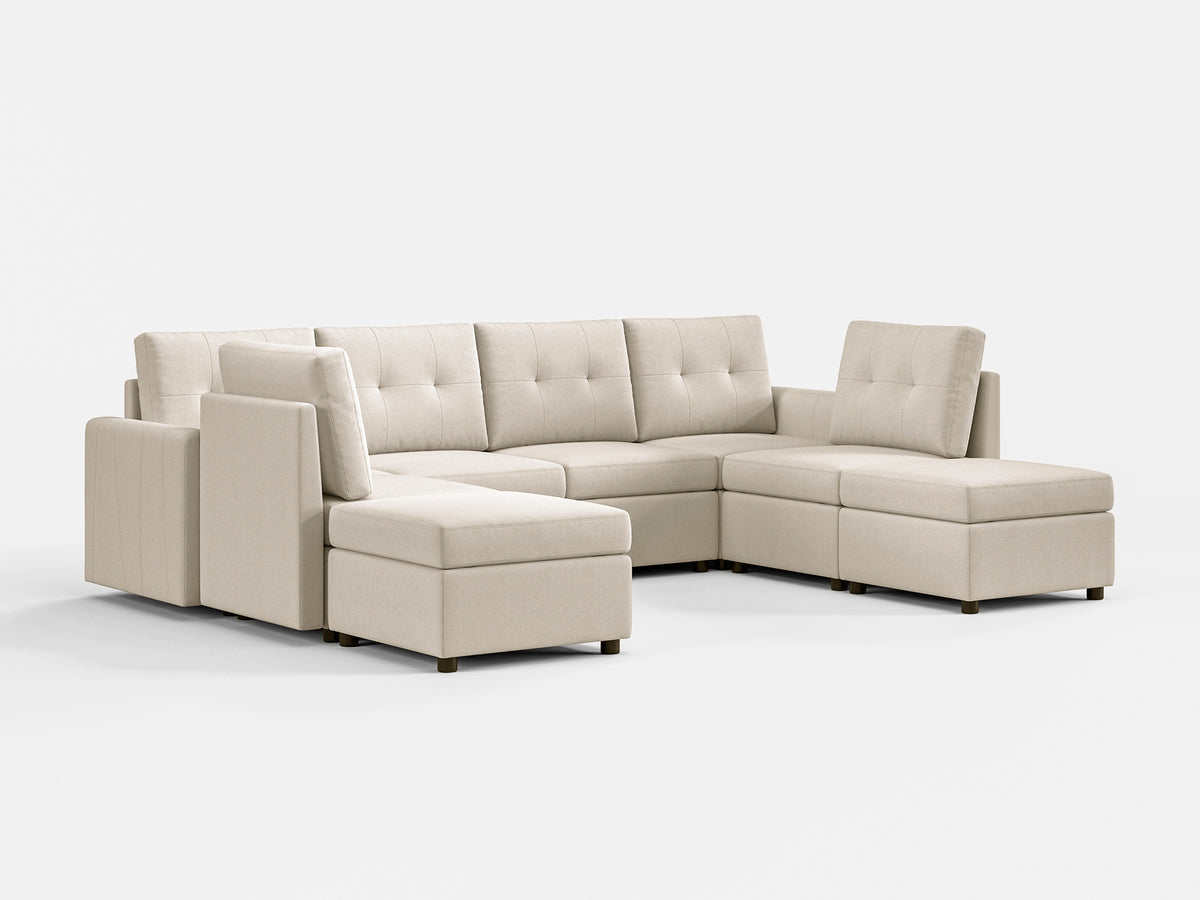 RUBIK III 6 Seats with 2 Ottomans - LINSY HOME