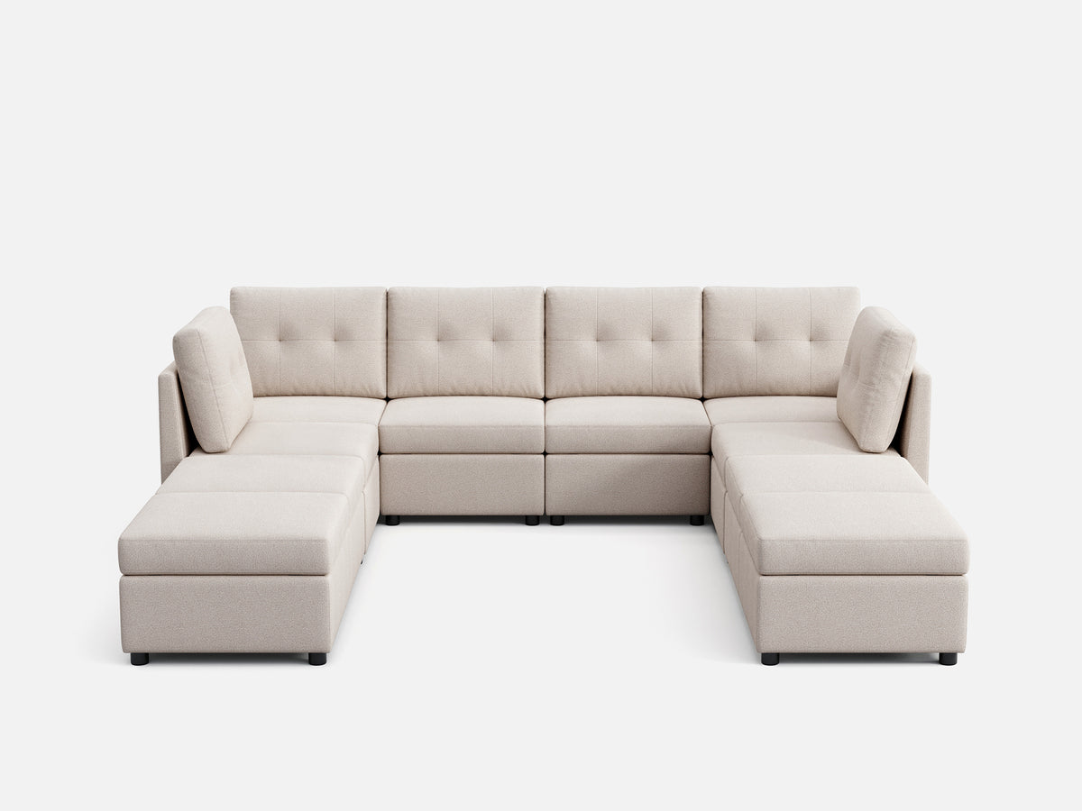 RUBIK III 6 Seats with 4 Ottomans - LINSY HOME