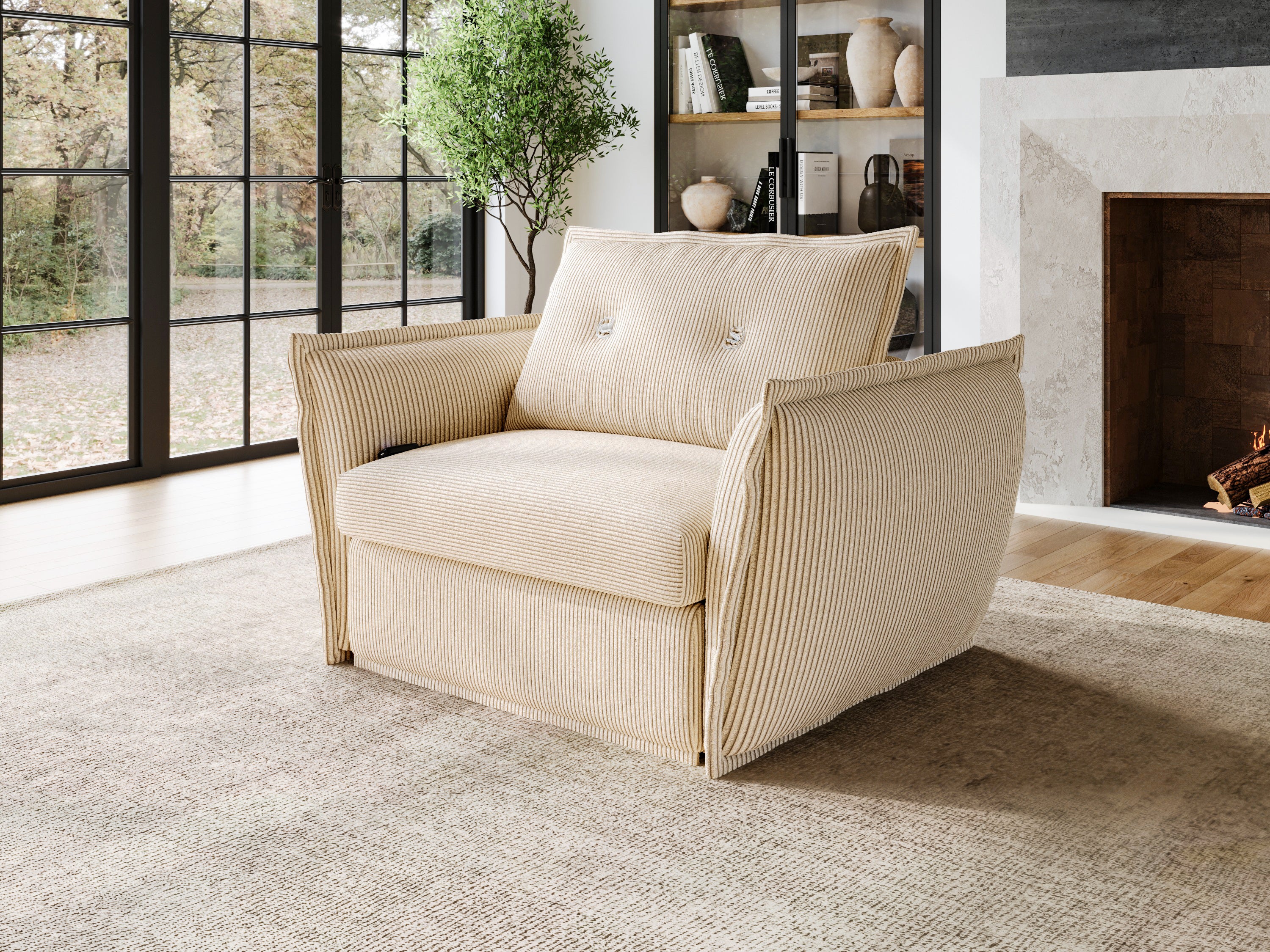 One And A Half Seater Armchair 3d mon