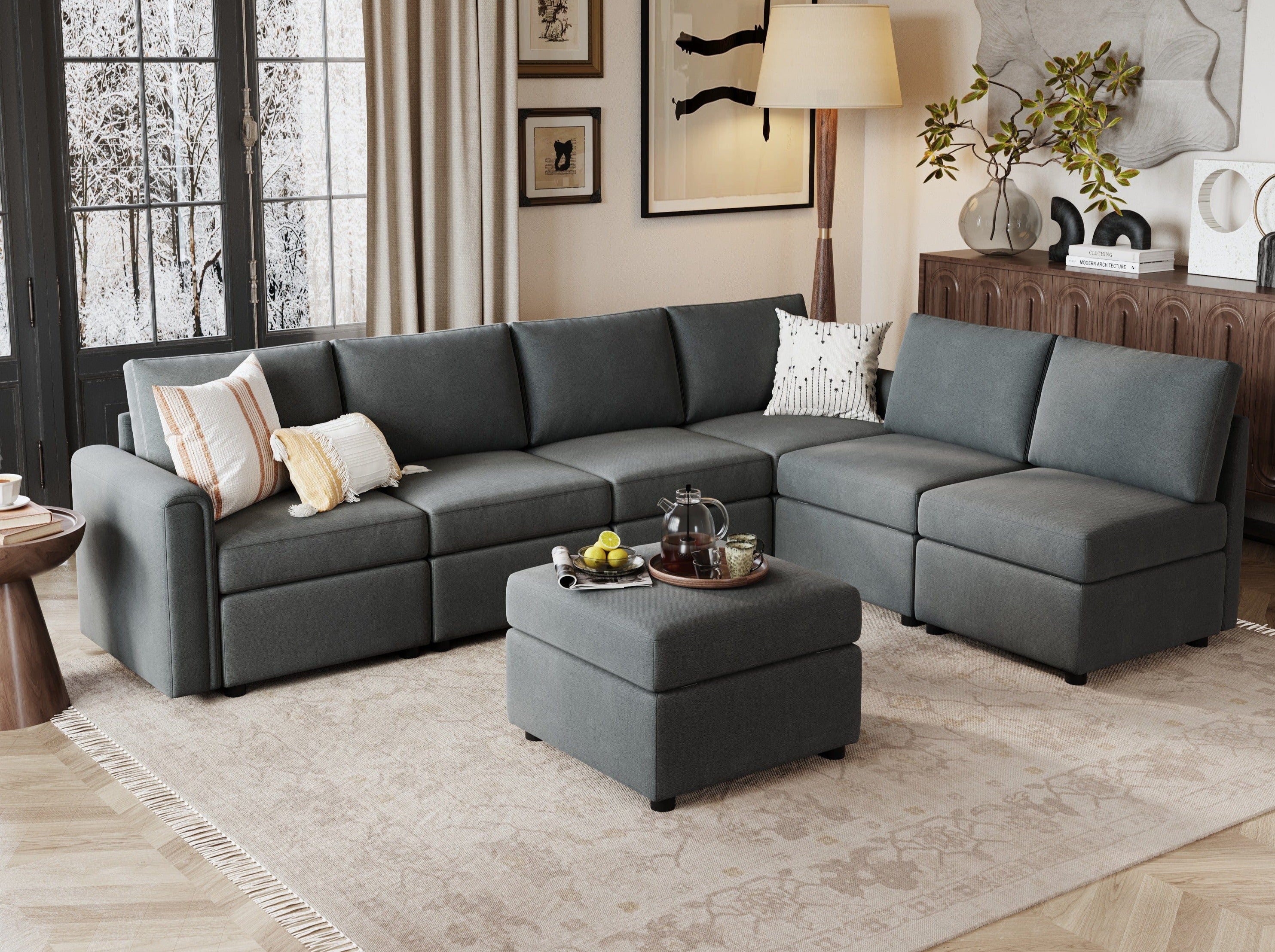 RUBIK I 6 Seats with Ottoman - LINSY HOME