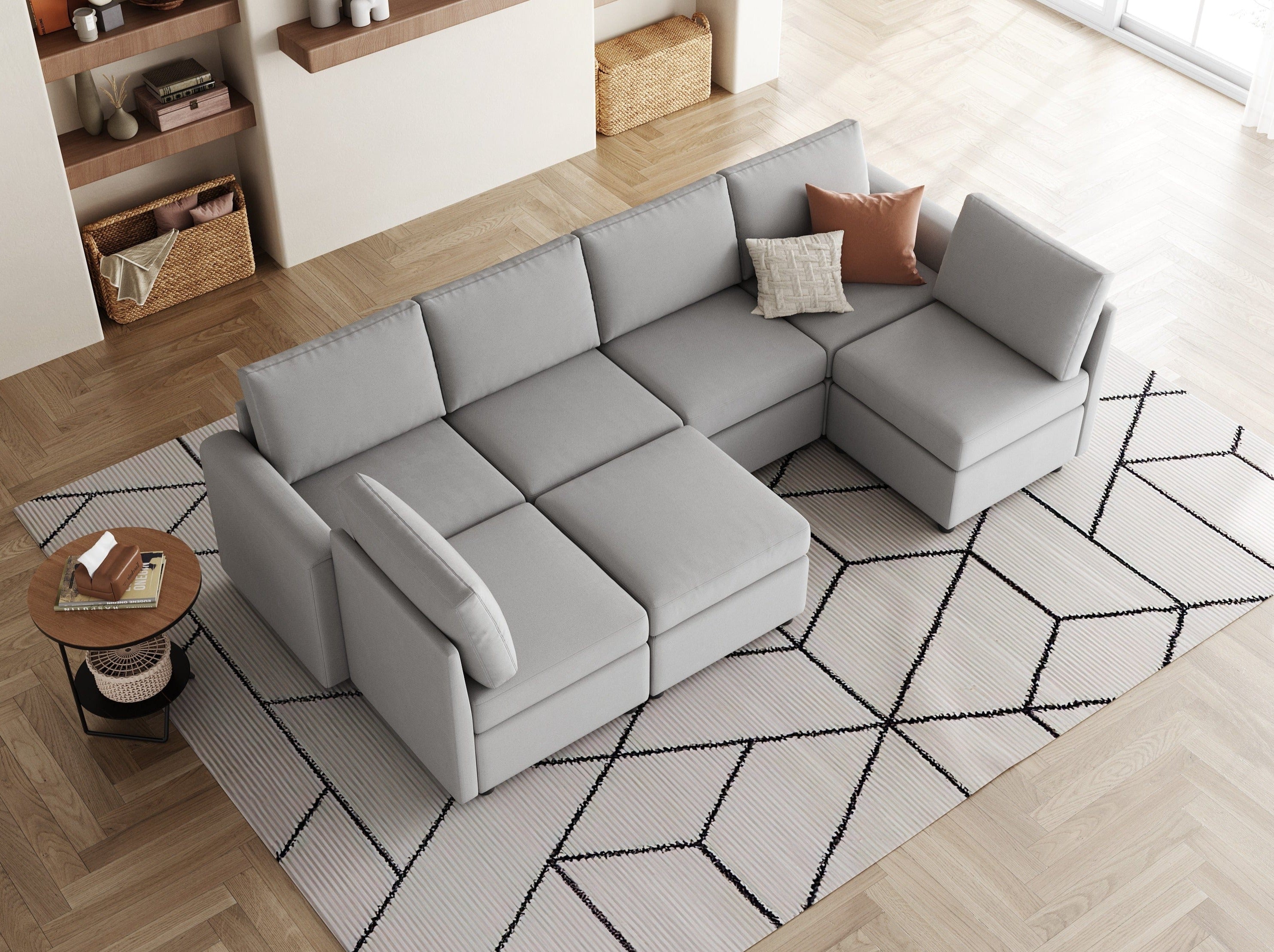 RUBIK I  6 Seats with Ottoman - LINSY HOME