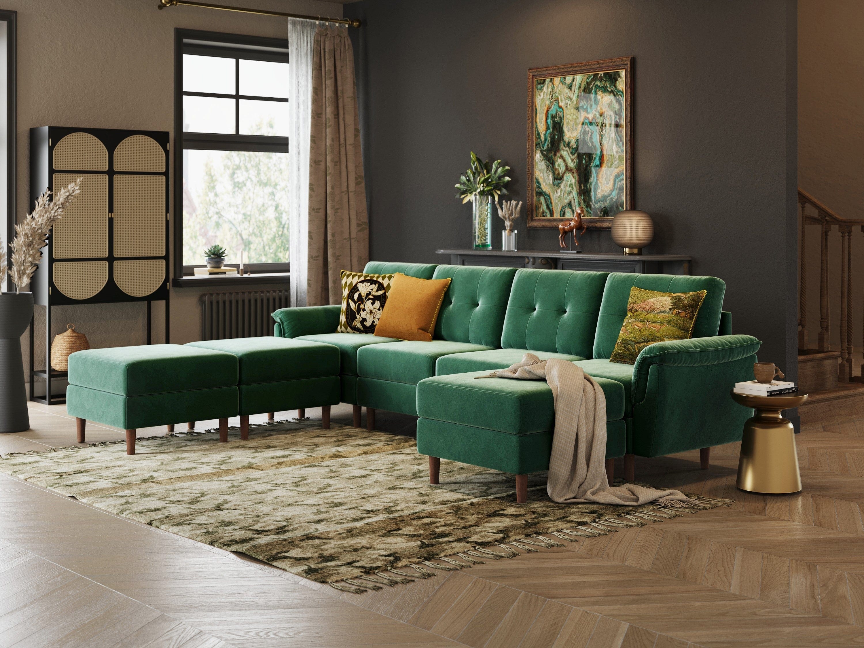 RUBIK II  4 Seat with 3 Ottomans
