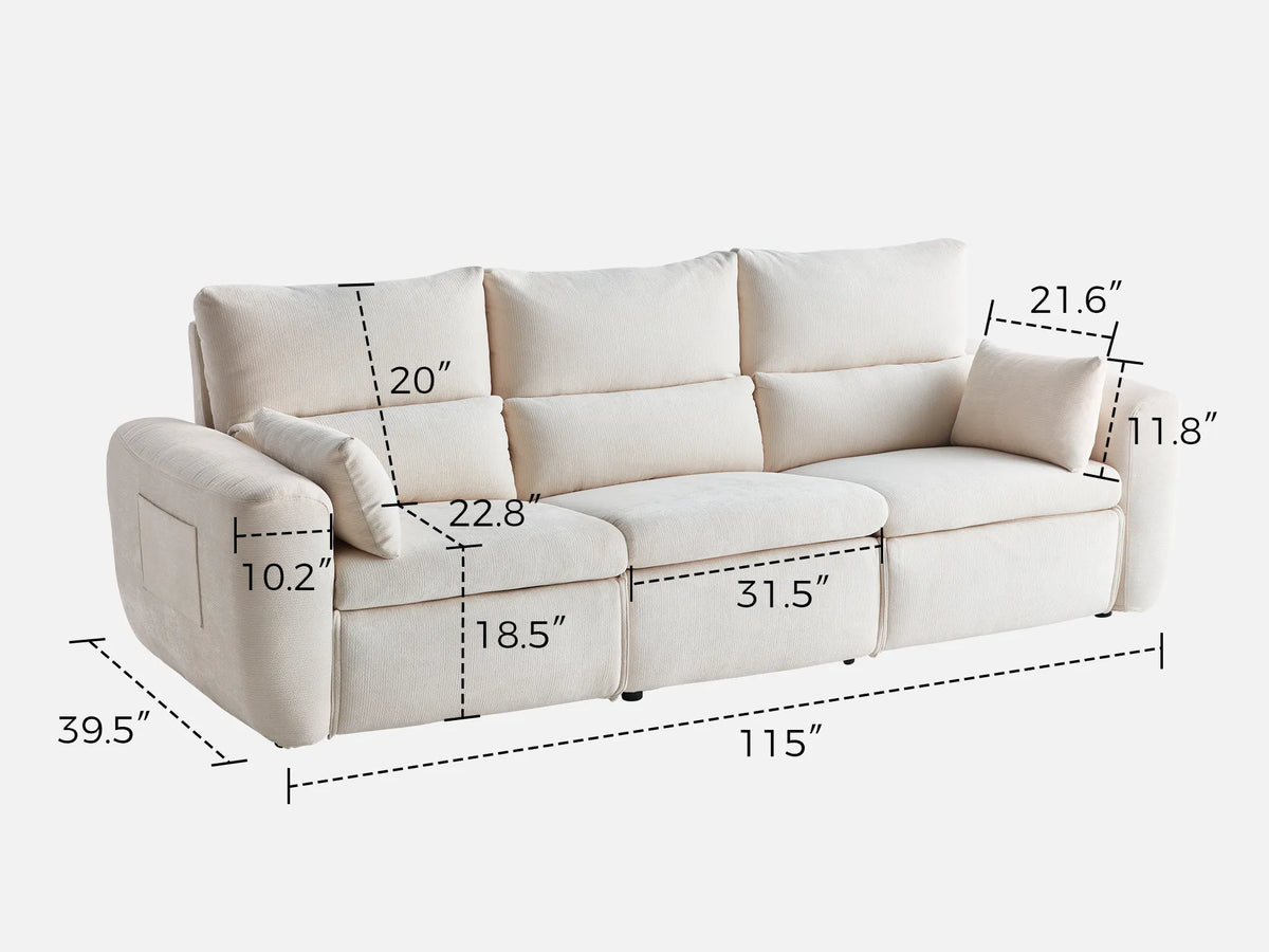 DRIFT 3-Seat Power Reclining Modular Couch