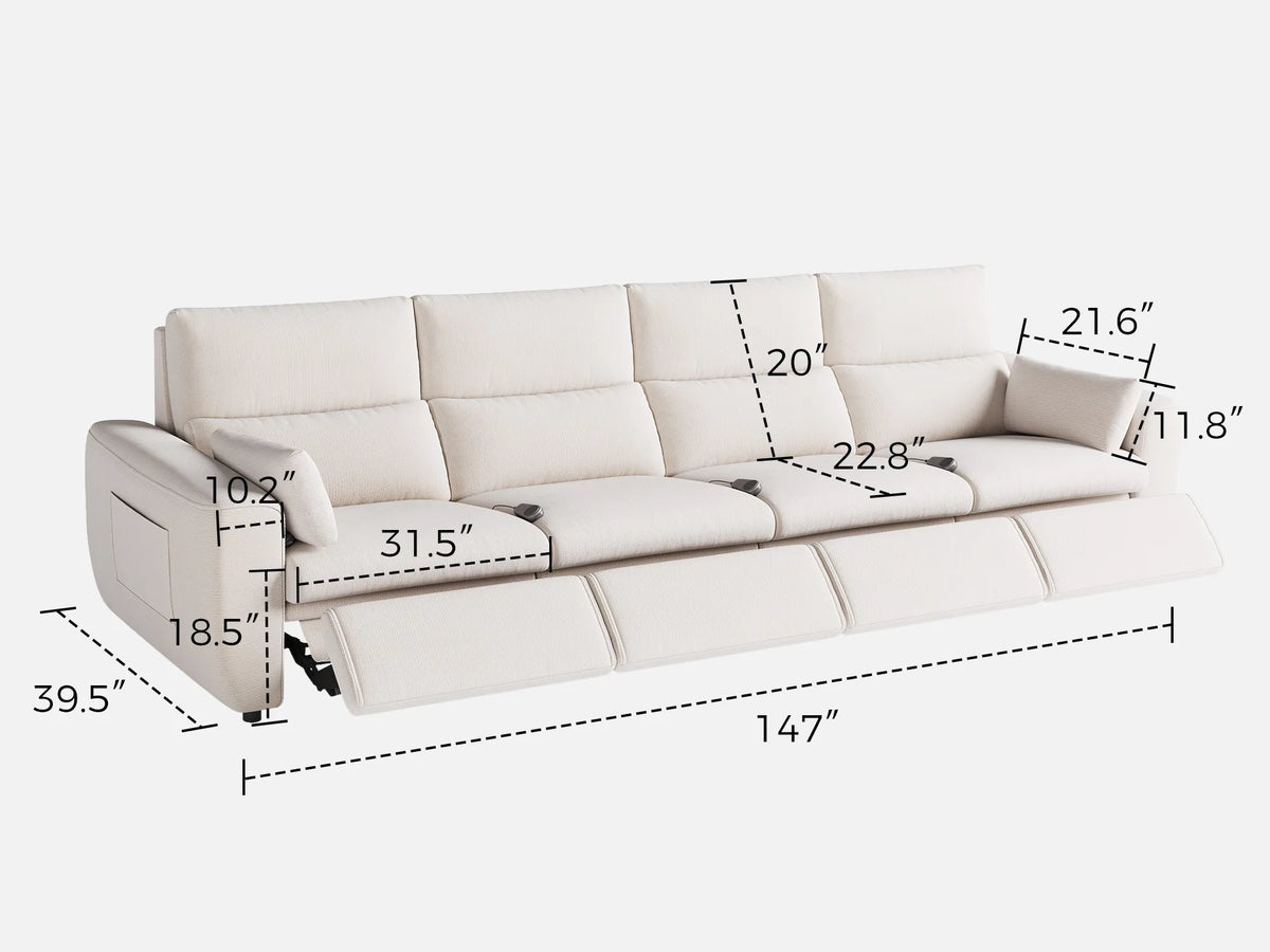 DRIFT 4-Seat Power Reclining Modular Couch