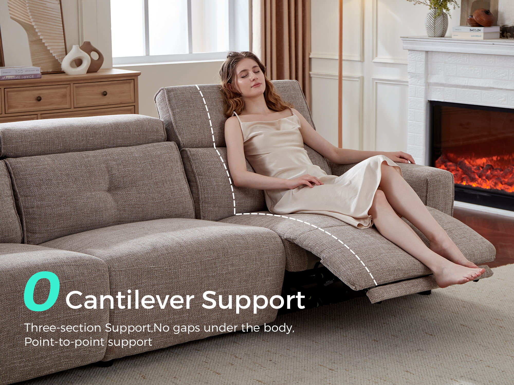 FLOAT 4-Seat Power Reclining Modular Sofa