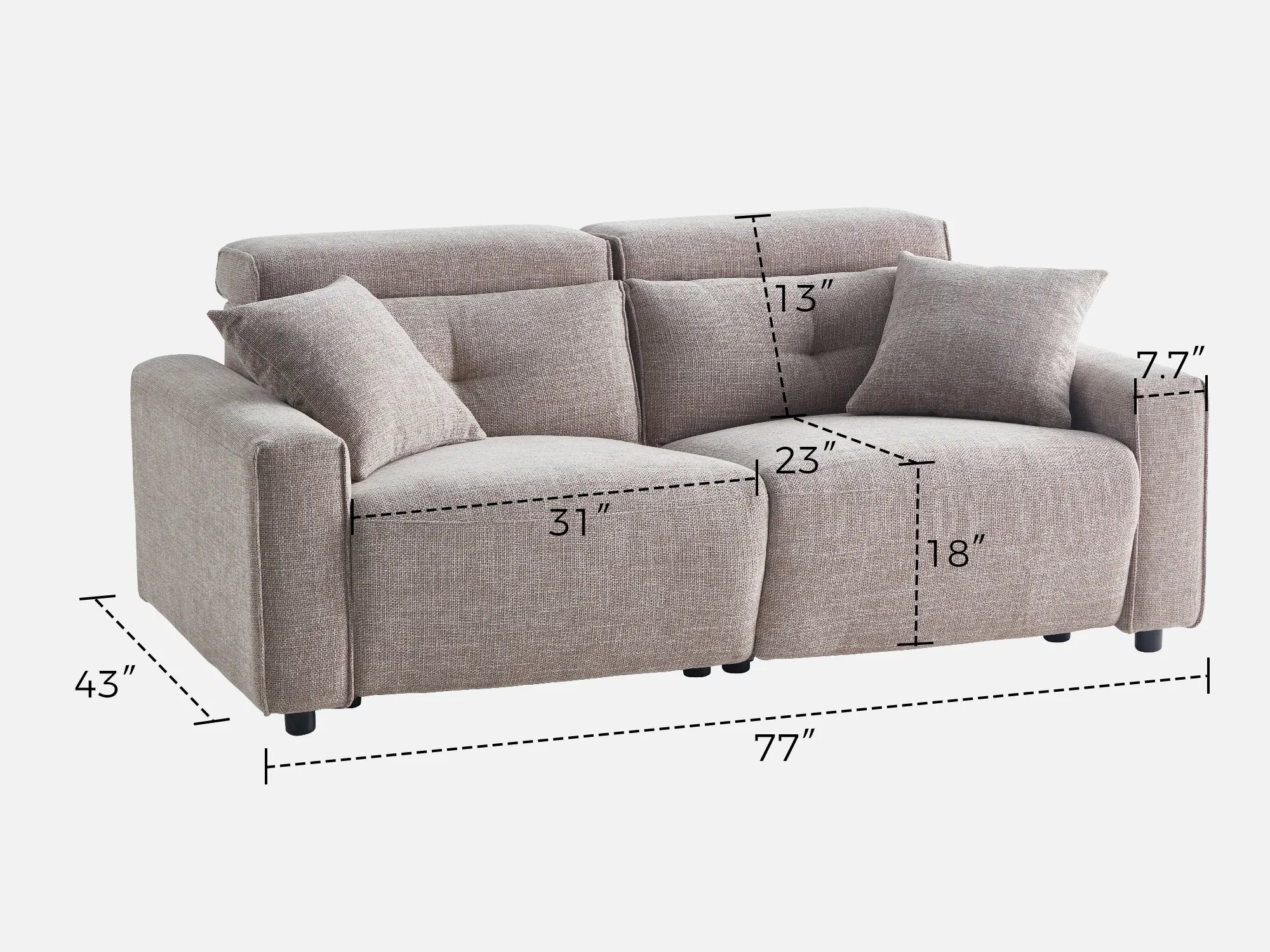 FLOAT 2-Seat Power Reclining Modular Sofa