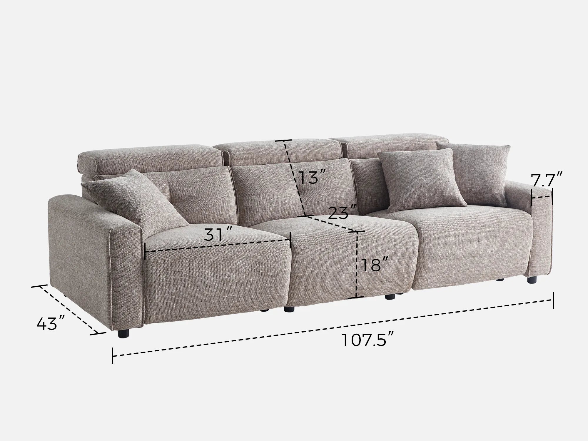 FLOAT 3-Seat Power Reclining Modular Sofa