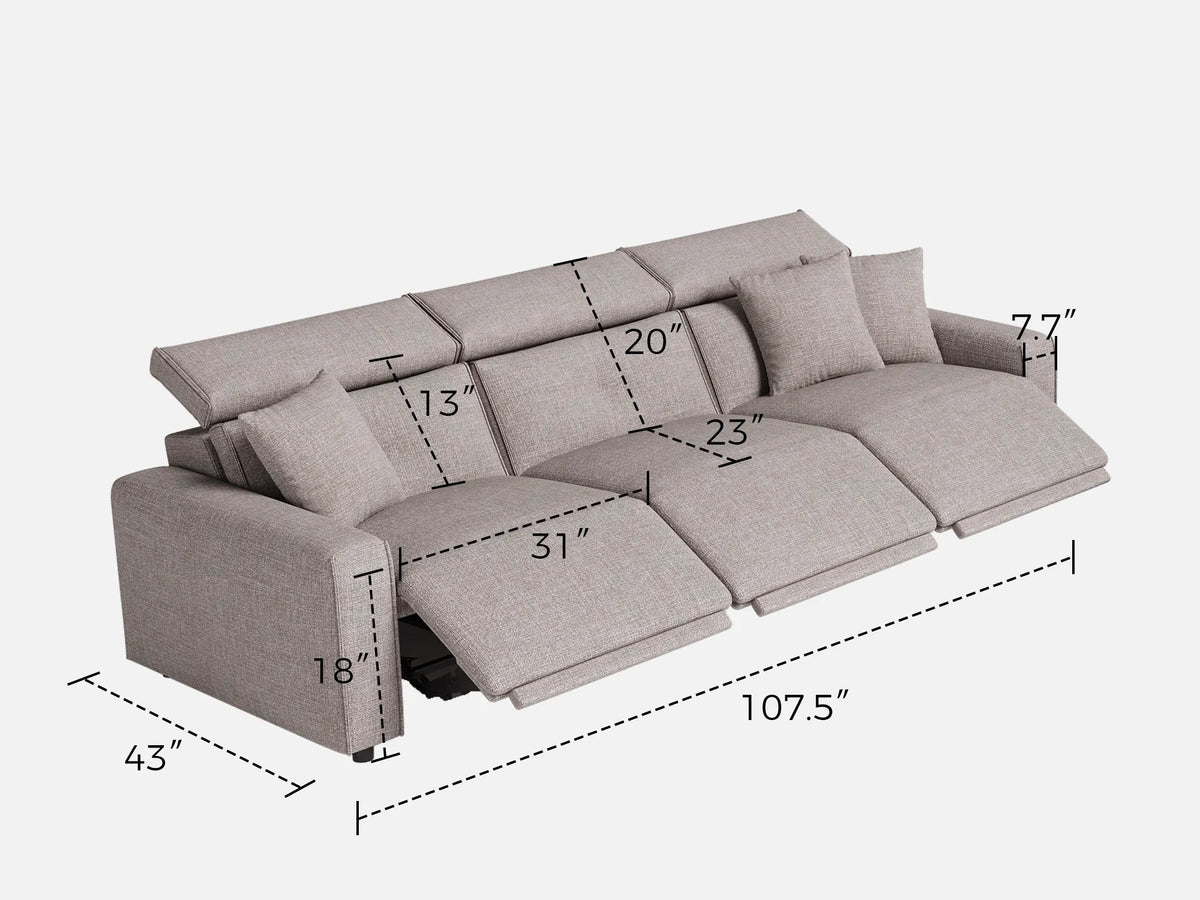 FLOAT 3-Seat Power Reclining Modular Couch