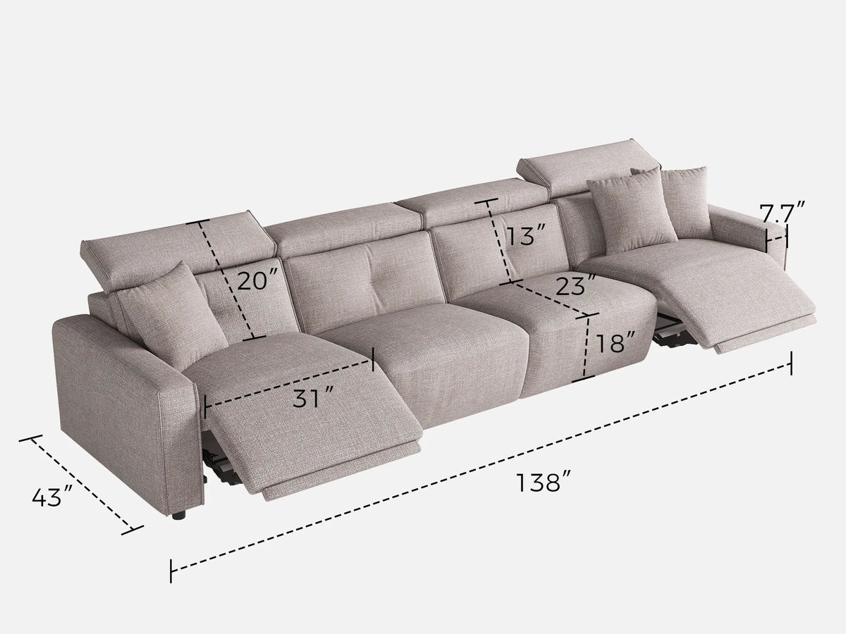 FLOAT 4-Seat Power Reclining Modular Couch
