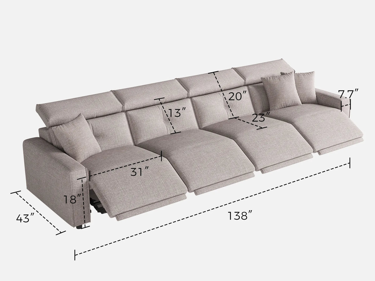 FLOAT 4-Seat Power Reclining Modular Couch