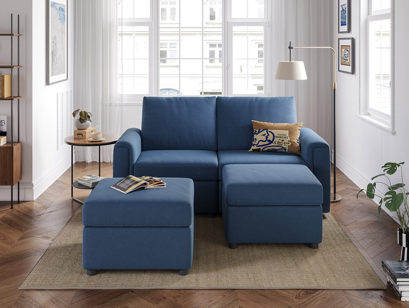 RUBIK I 2 Seats with 2 Ottomans - LINSY HOME