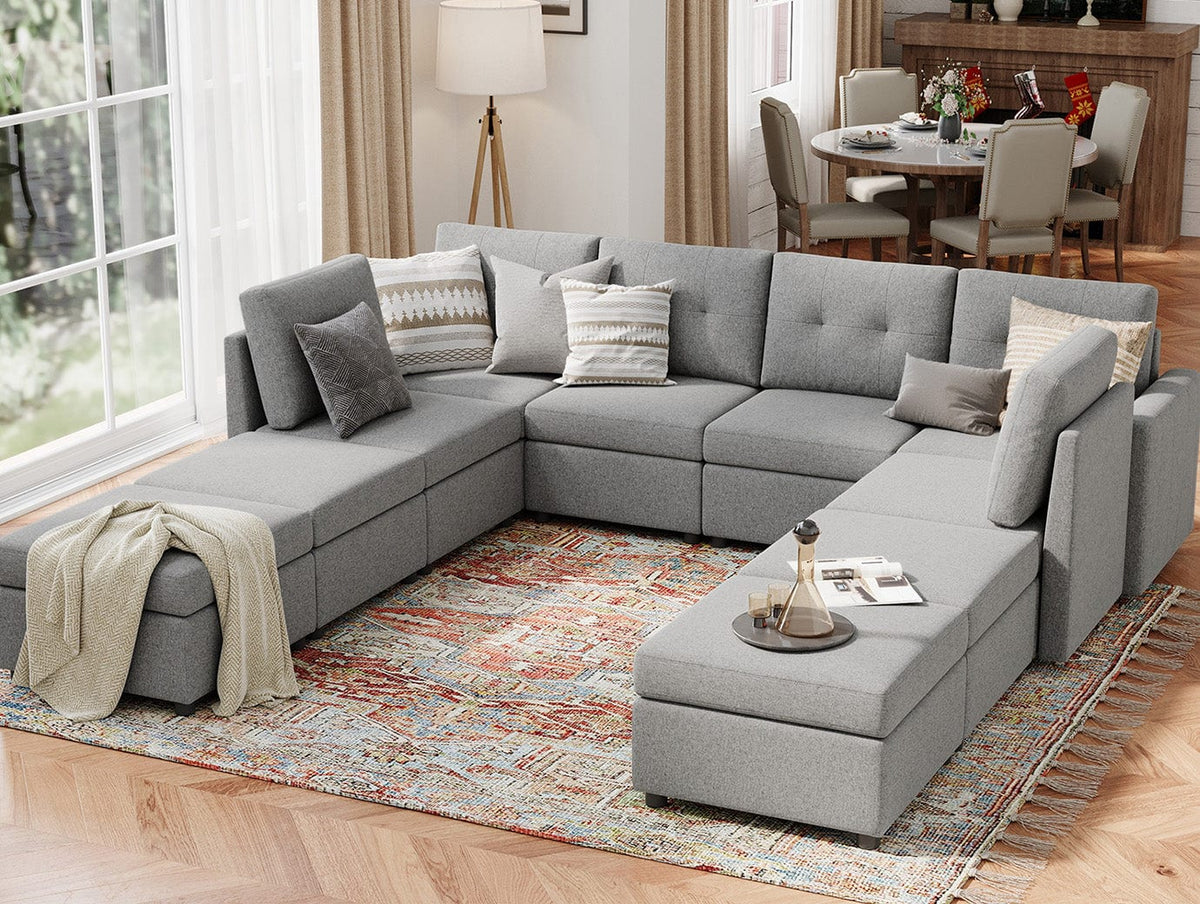 RUBIK III 6 Seats with 4 Ottomans - LINSY HOME