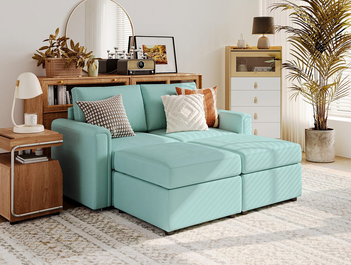 RUBIK I 2 Seats with 2 Ottomans - LINSY HOME