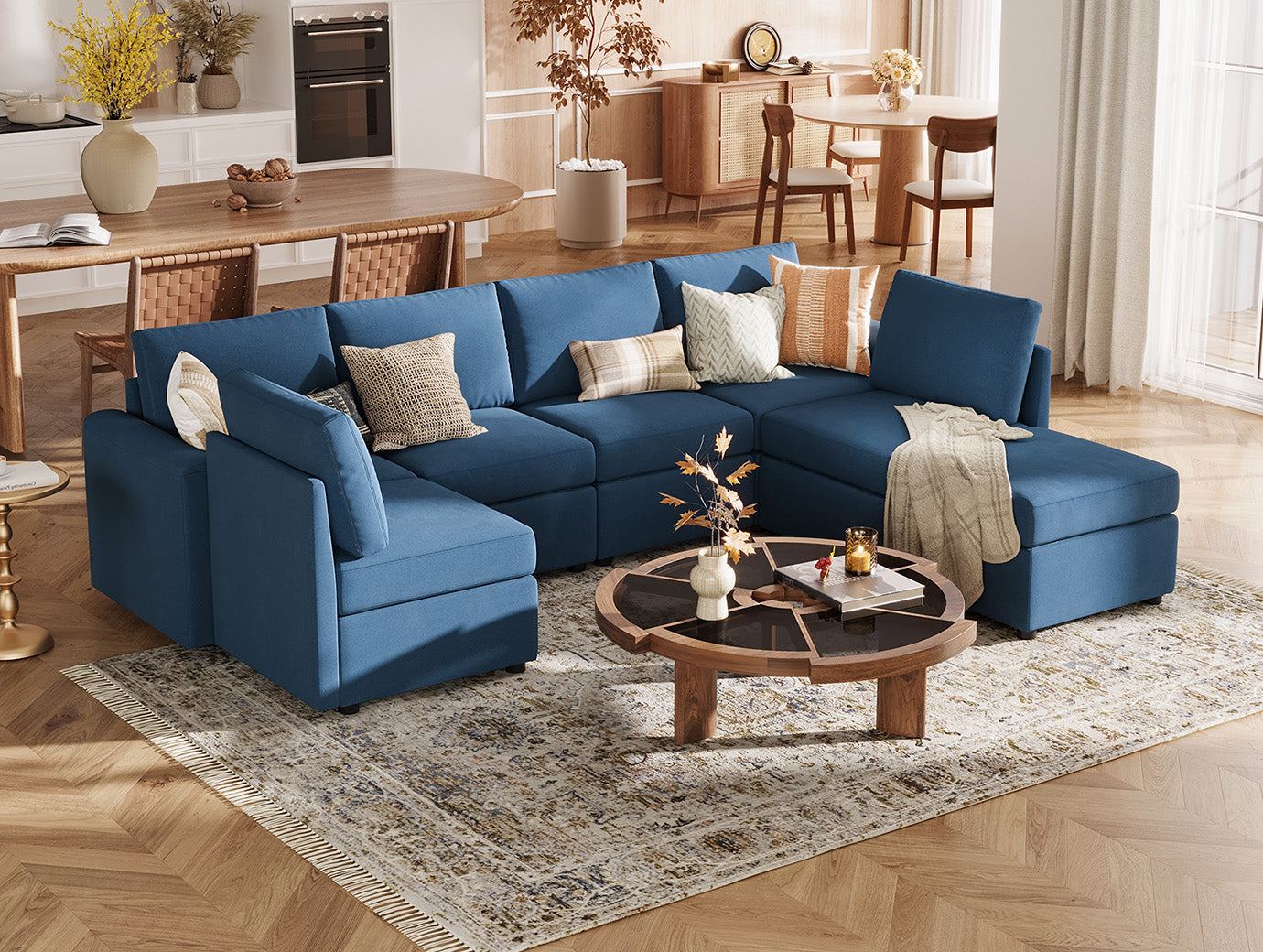 RUBIK I 6 Seats with Ottoman - LINSY HOME