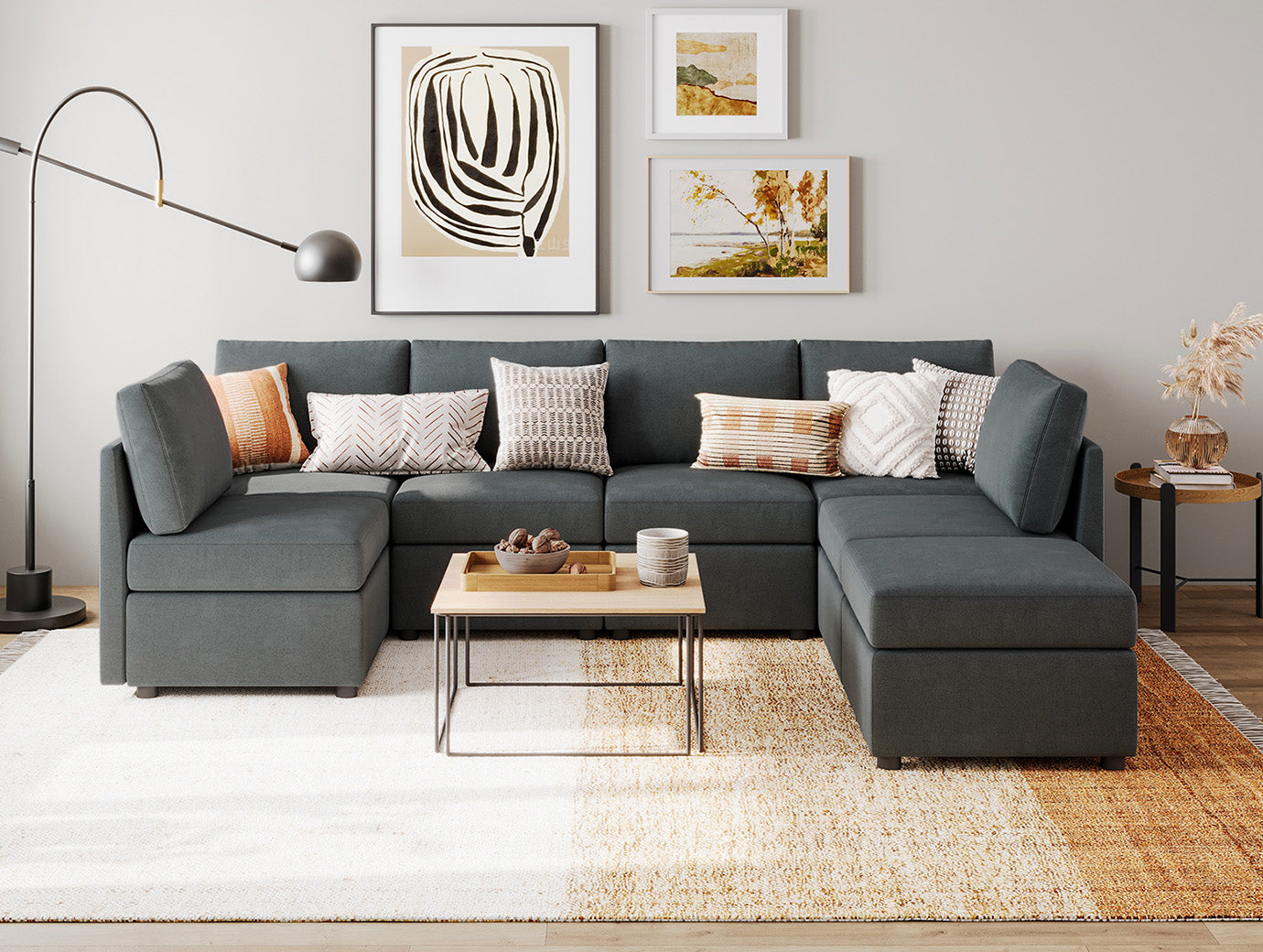 RUBIK I 6 Seats with Ottoman - LINSY HOME