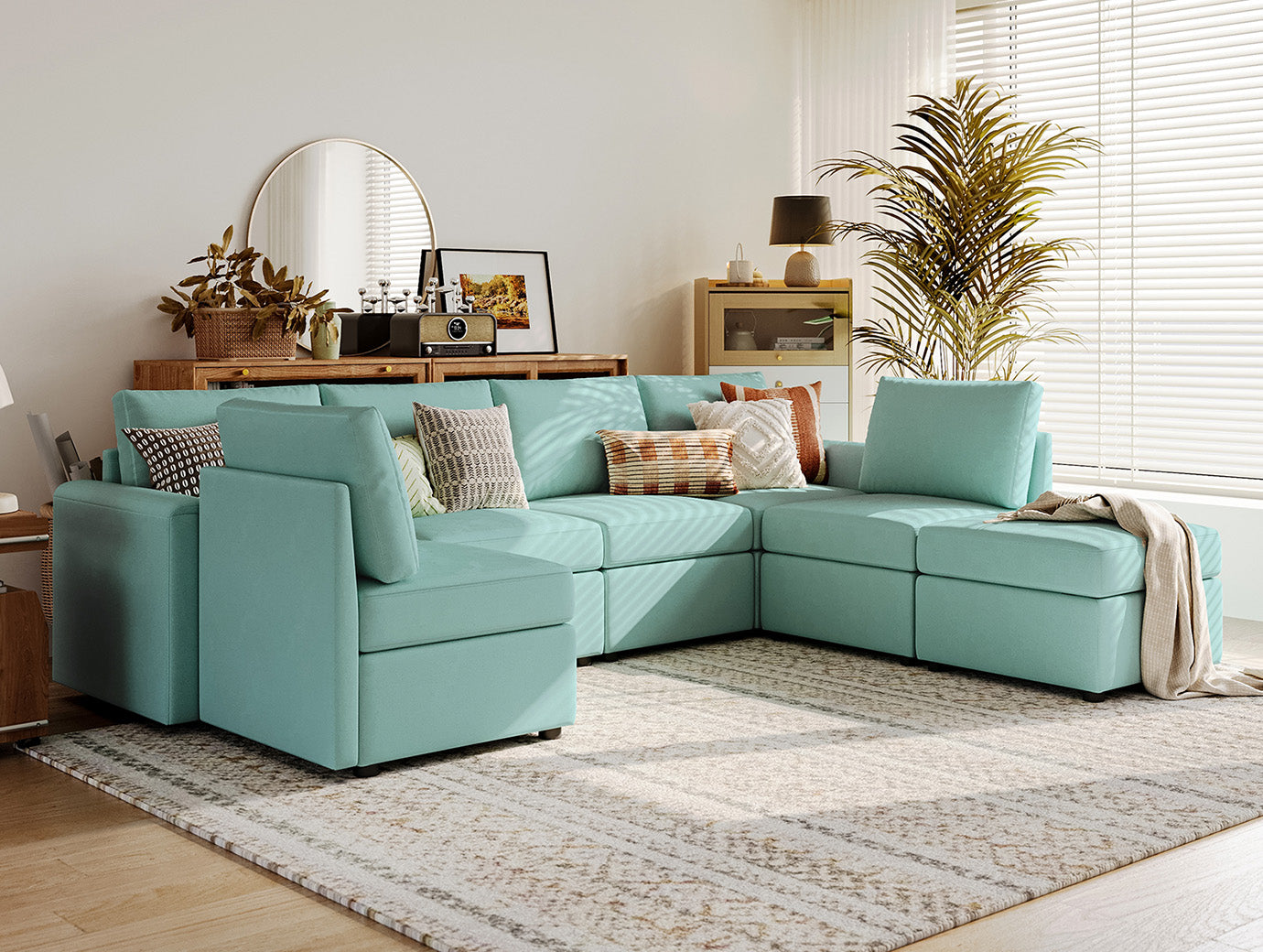 RUBIK I 6 Seats with Ottoman - LINSY HOME