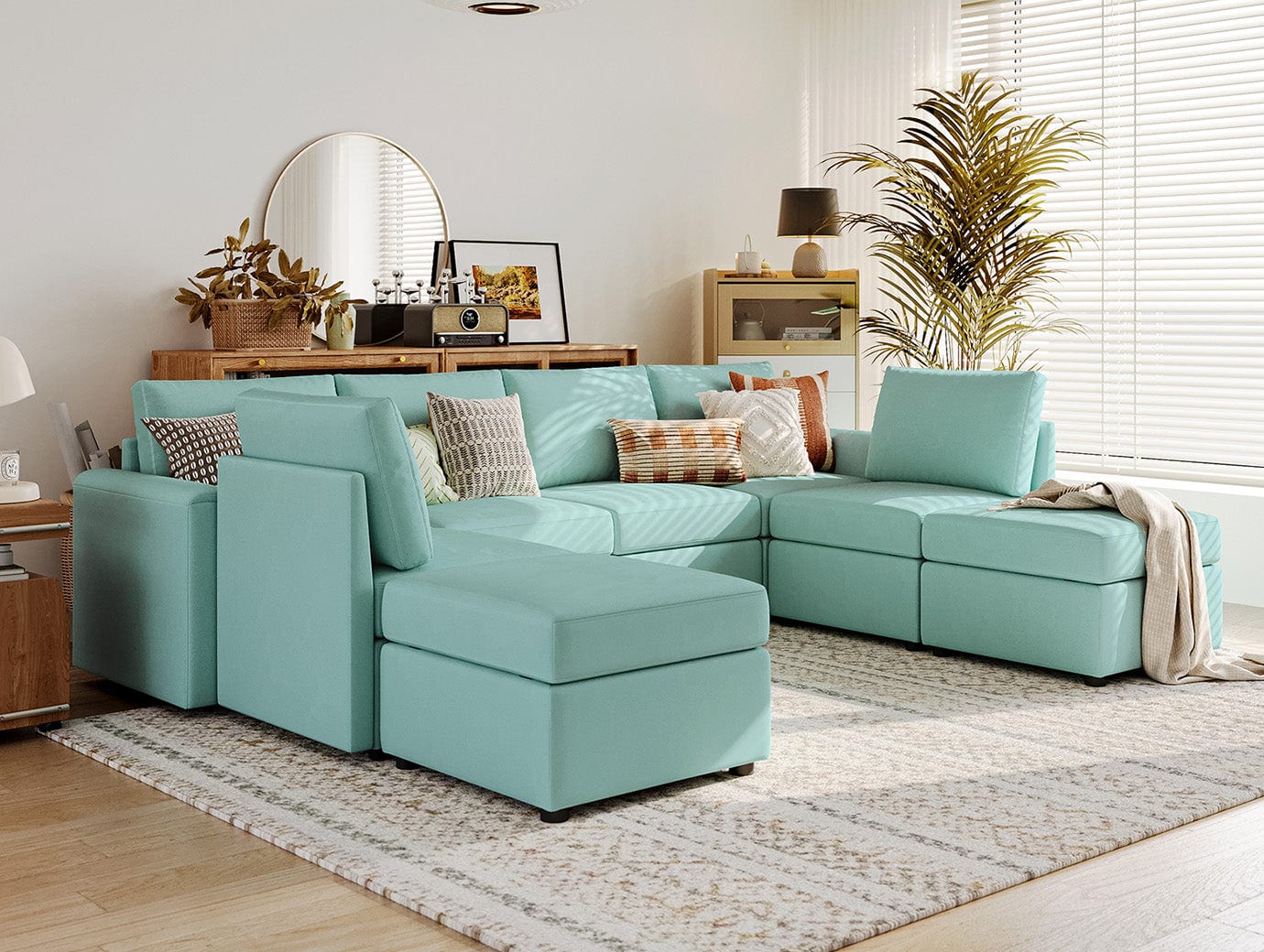 RUBIK I 6 Seats with 2 Ottomans - LINSY HOME