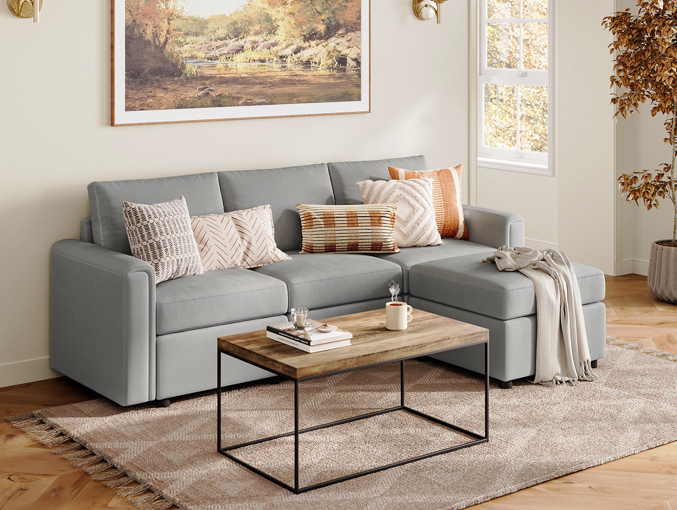 RUBIK I 3 Seats with Ottoman - LINSY HOME