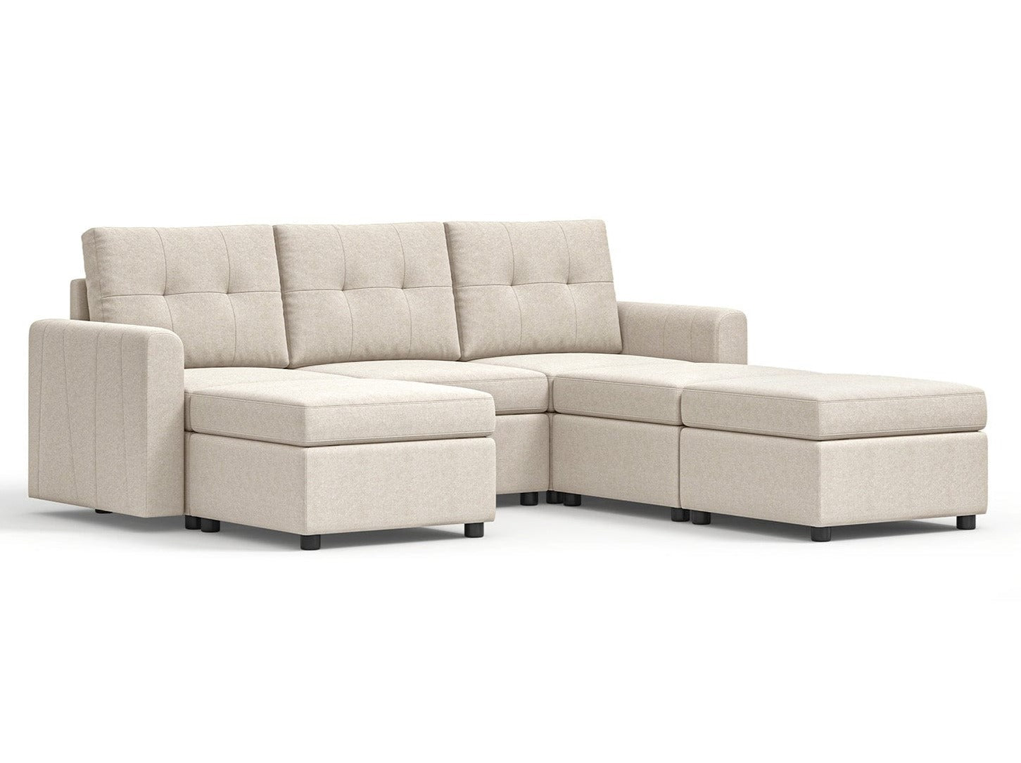 RUBIK III 3 Seat With 3 Ottomans - LINSY HOME