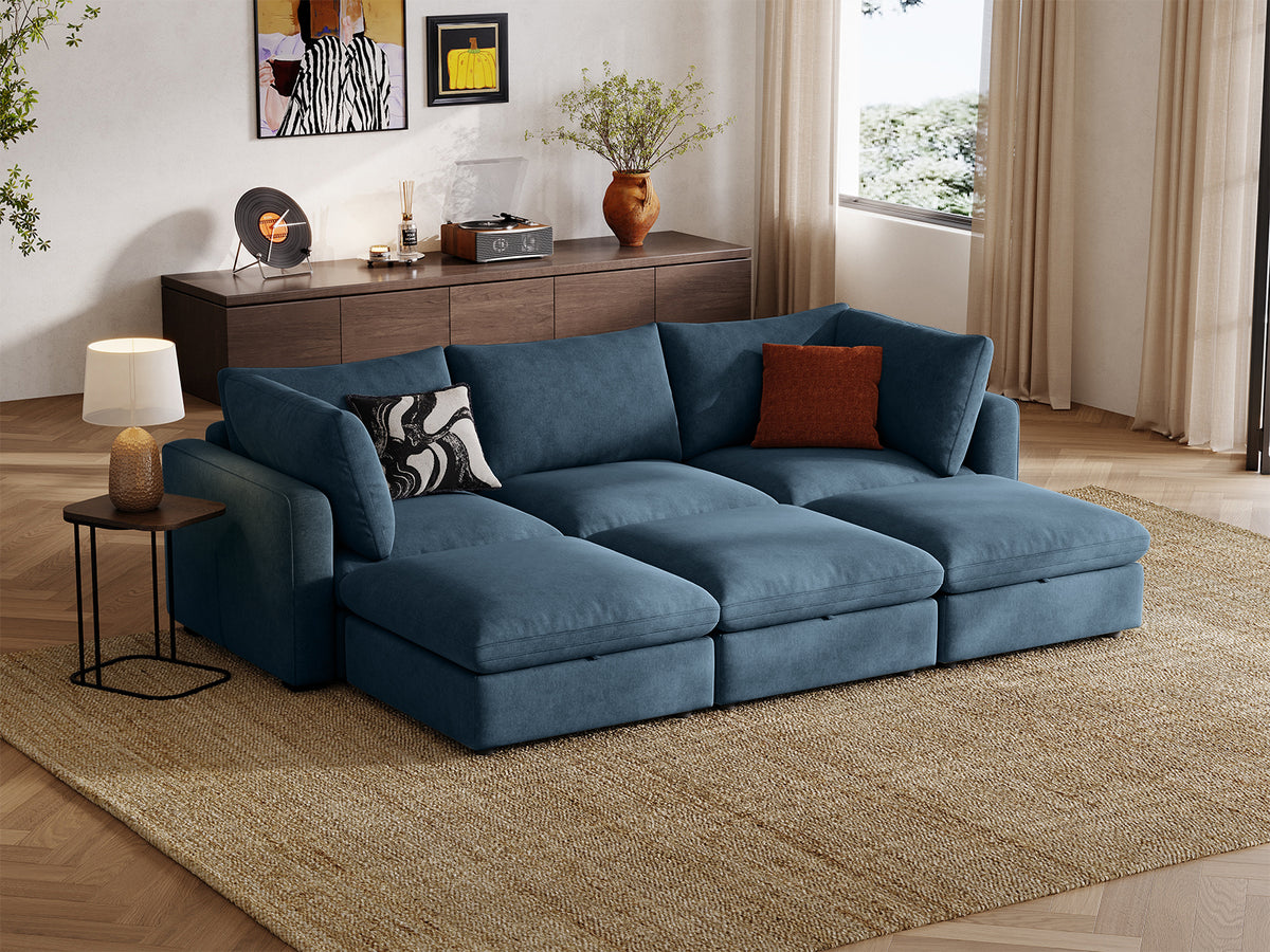 RUBIK V 3 Seats with 3 Ottomans