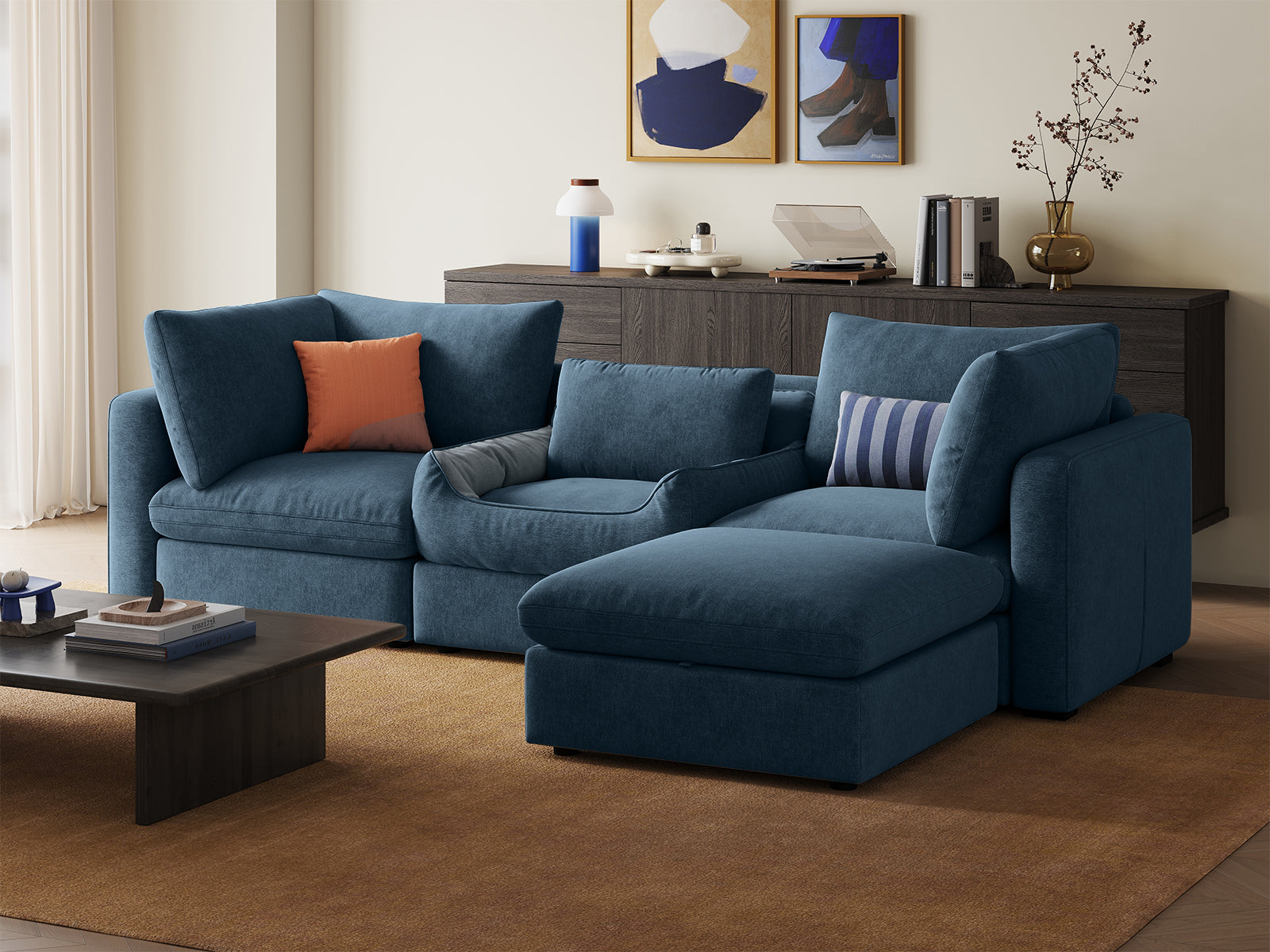 RUBIK V 3 Seats with Ottoman & Pet Bed Module