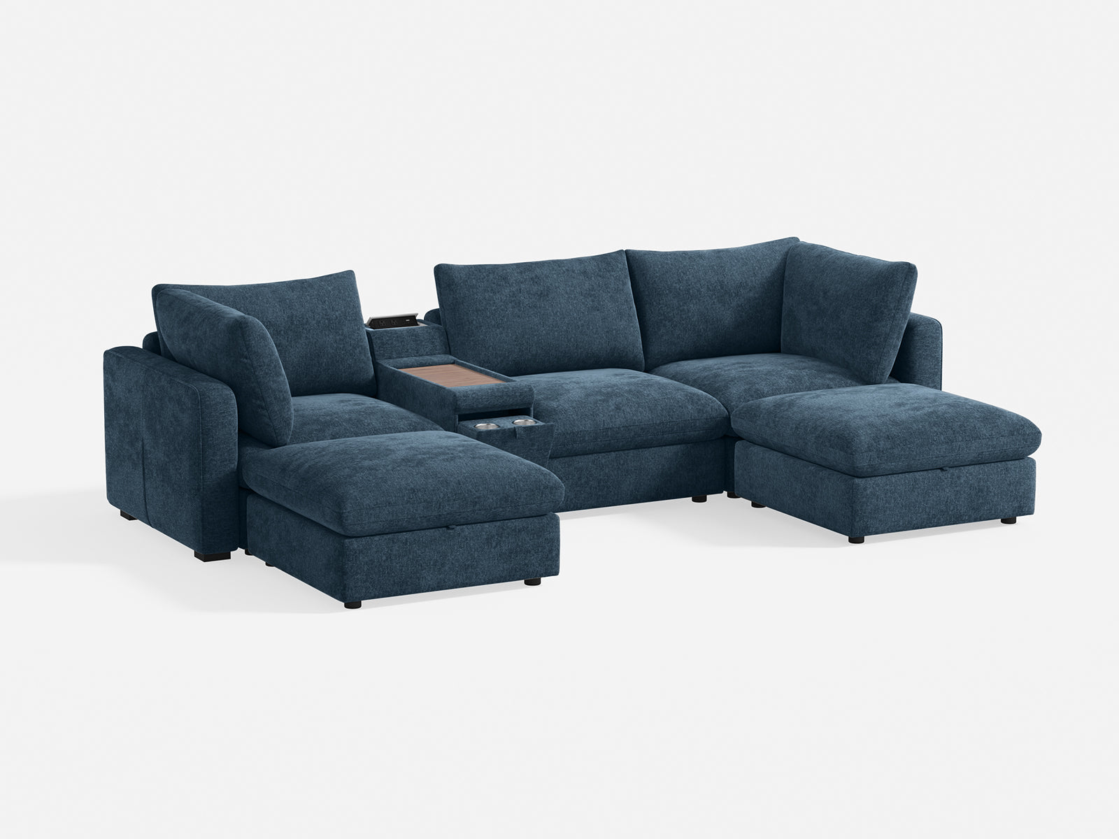 RUBIK V 3 Seats with 2 Ottomans & Console