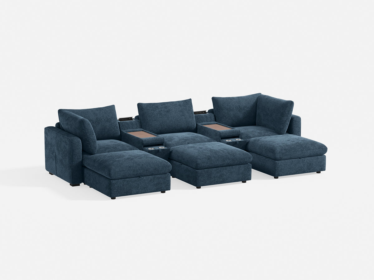 RUBIK V 3 Seats with 3 Ottomans & 2 Consoles