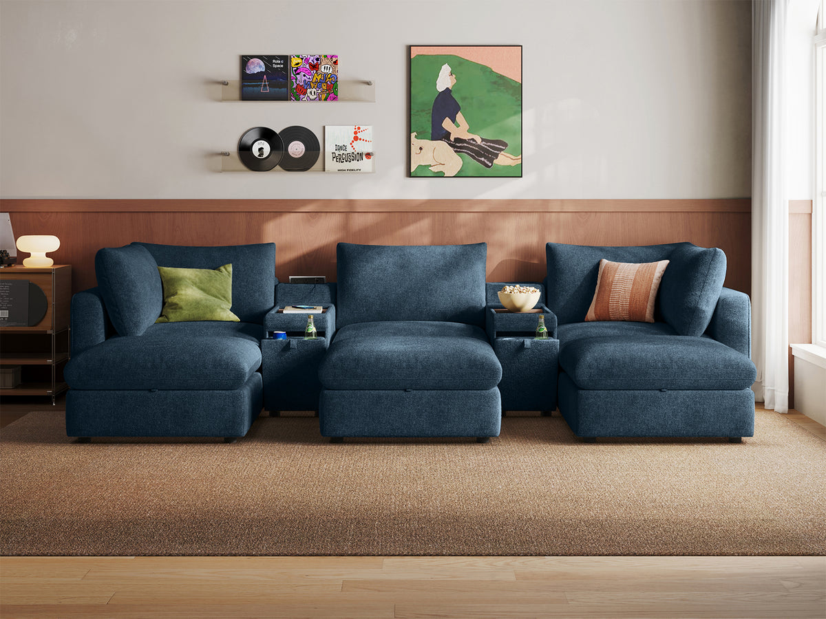 RUBIK V 3 Seats with 3 Ottomans & 2 Consoles