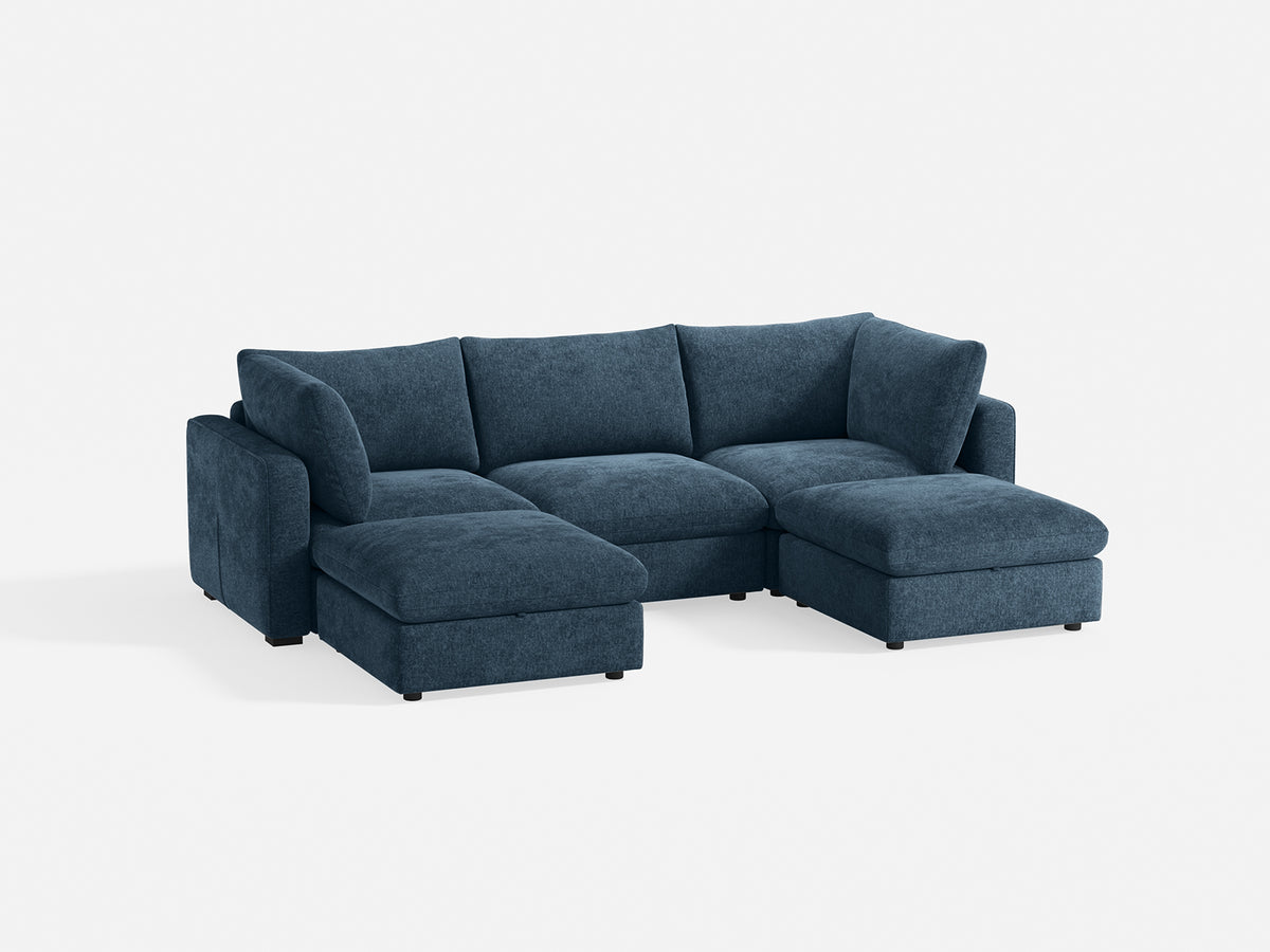 RUBIK V 3 Seats with 2 Ottomans