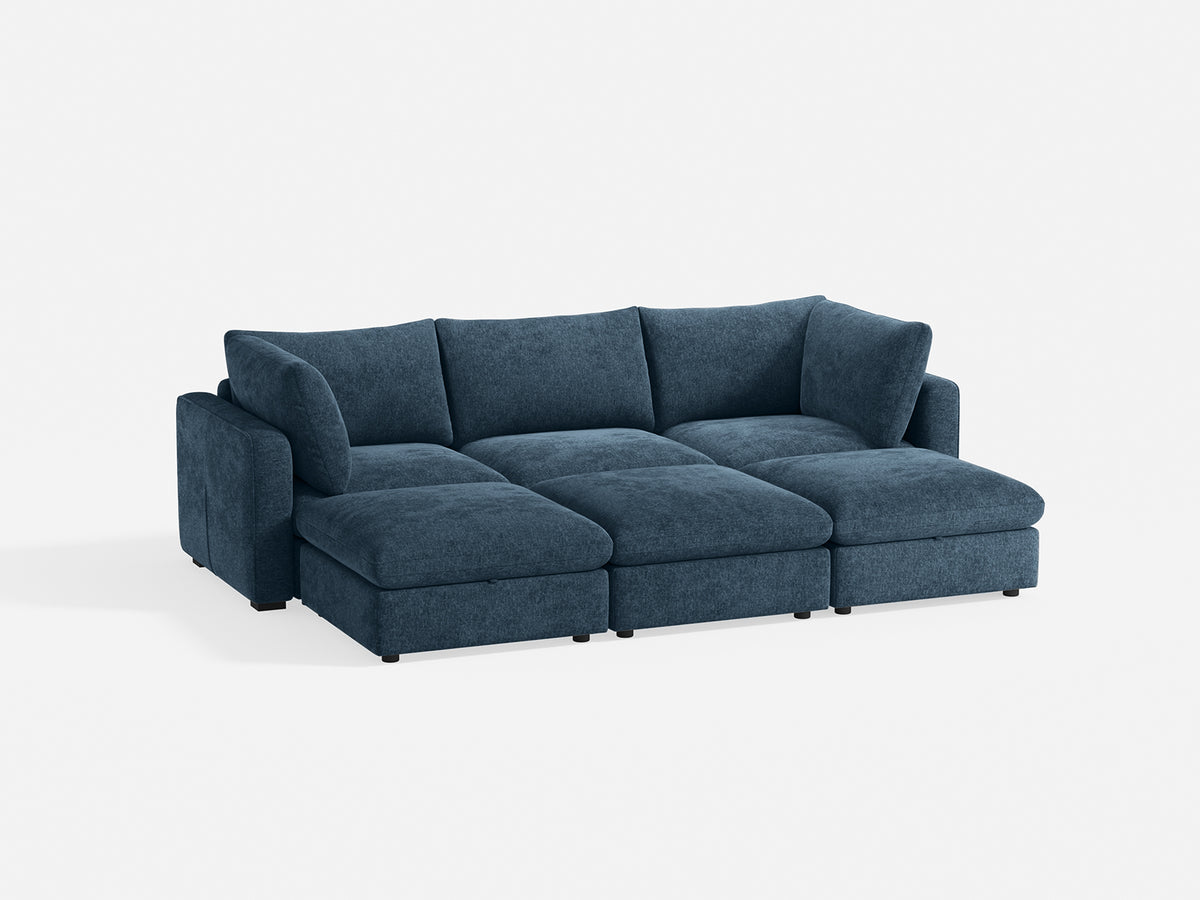 RUBIK V 3 Seats with 3 Ottomans
