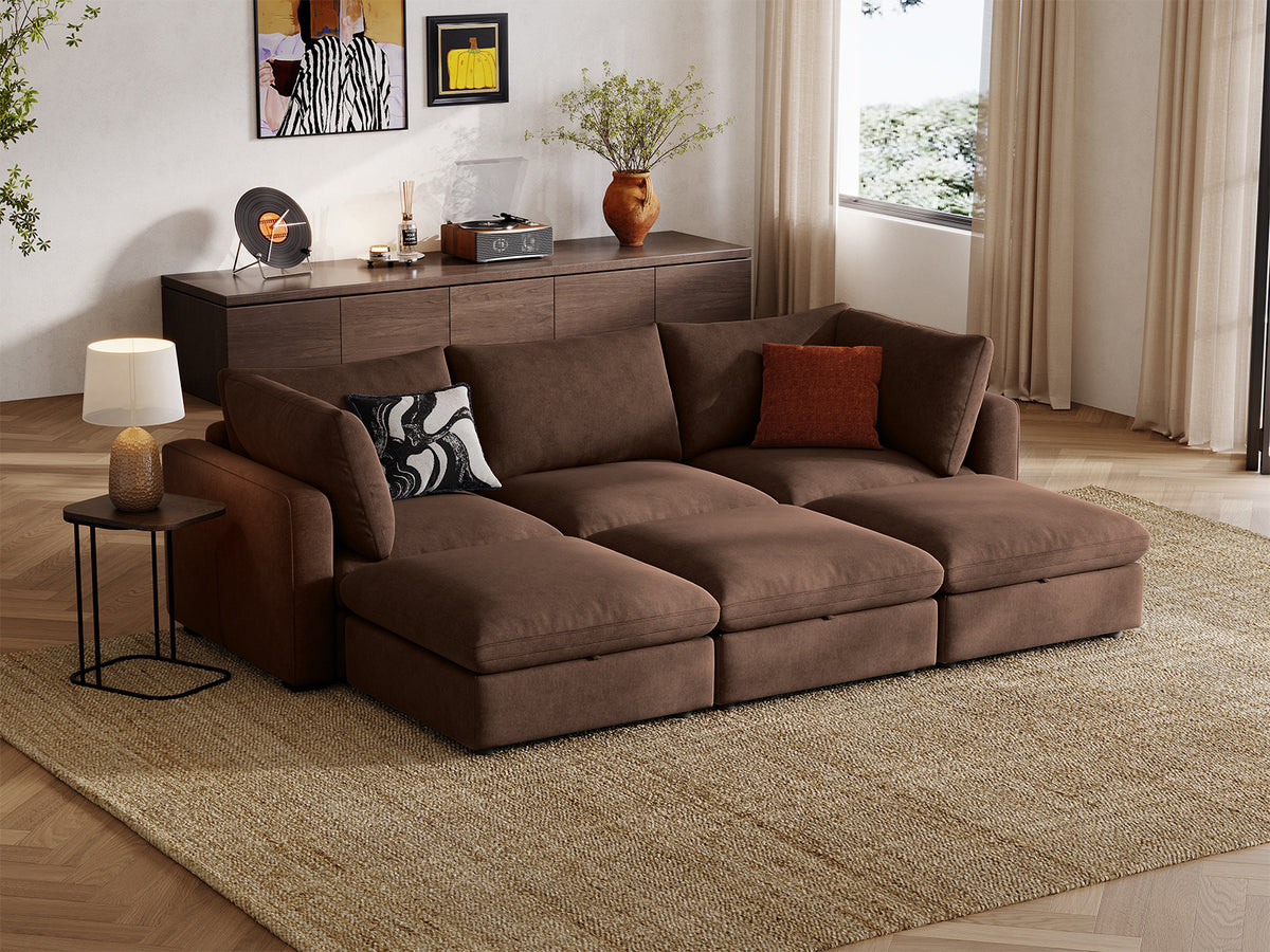 RUBIK V 3 Seats with 3 Ottomans