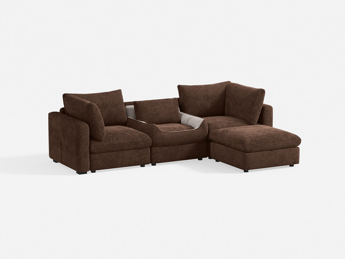 RUBIK V 3 Seats with Ottoman & Pet Bed Module