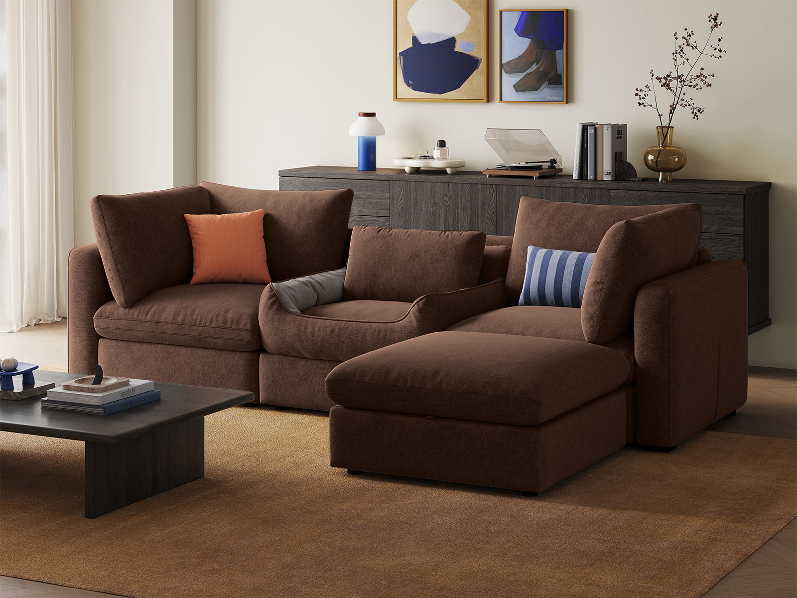 RUBIK V 3 Seats with Ottoman & Pet Bed Module