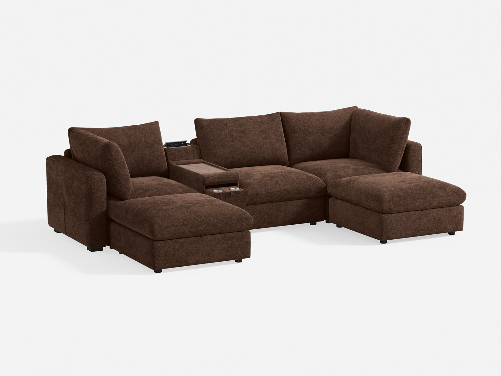 RUBIK V 3 Seats with 2 Ottomans & Console
