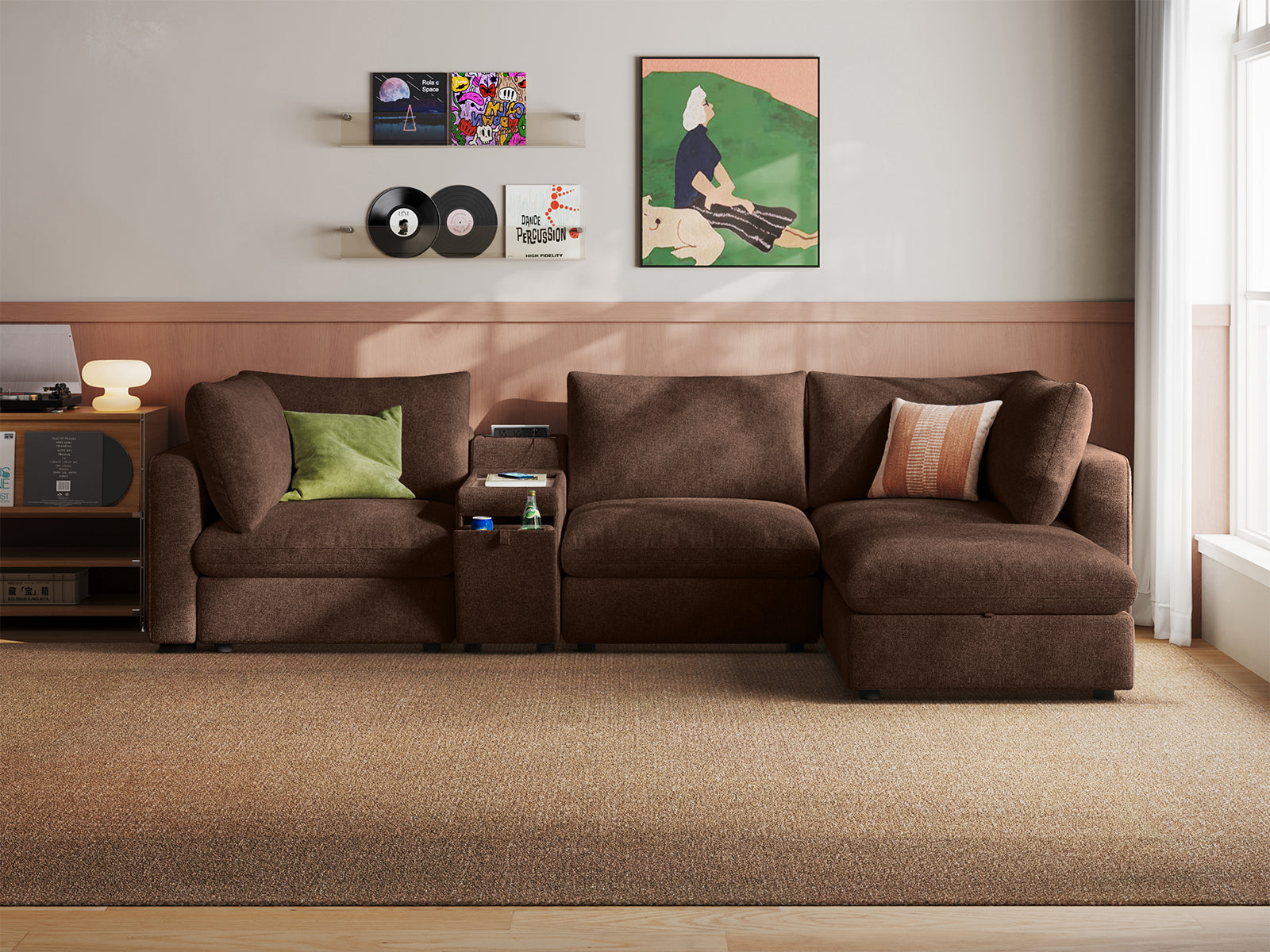 RUBIK V 3 Seats with Ottoman & Console