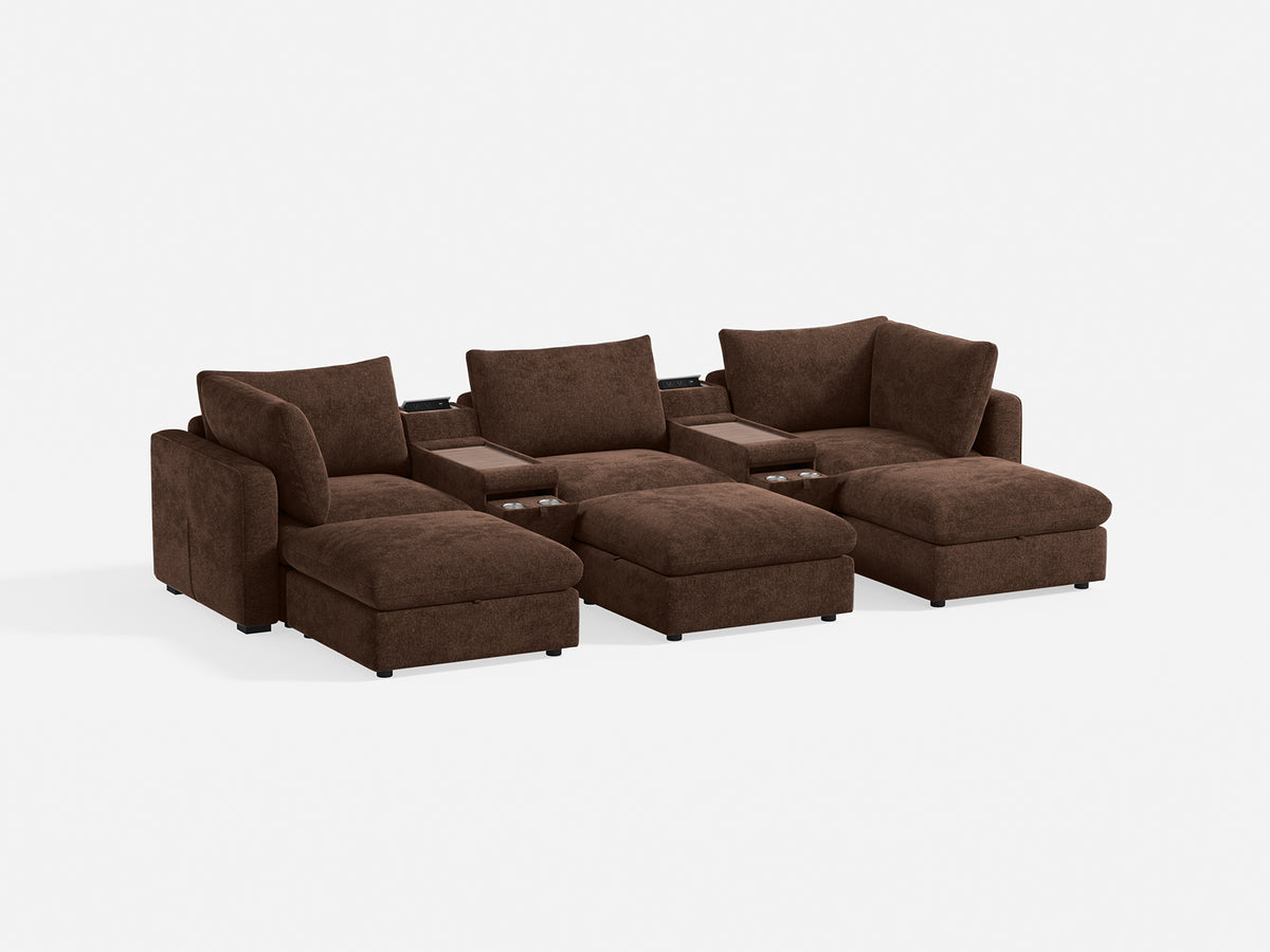 RUBIK V 3 Seats with 3 Ottomans & 2 Consoles