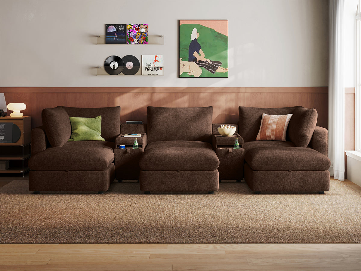 RUBIK V 3 Seats with 3 Ottomans & 2 Consoles