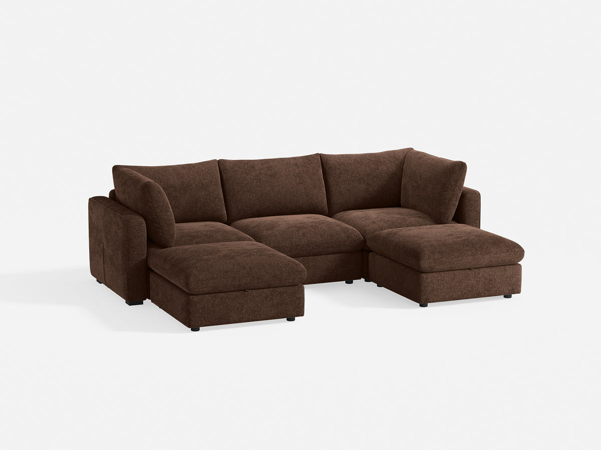 RUBIK V 3 Seats with 2 Ottomans