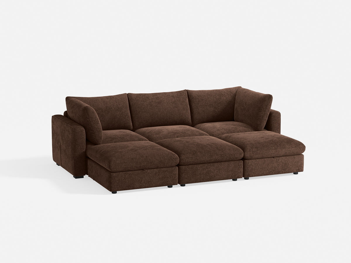 RUBIK V 3 Seats with 3 Ottomans