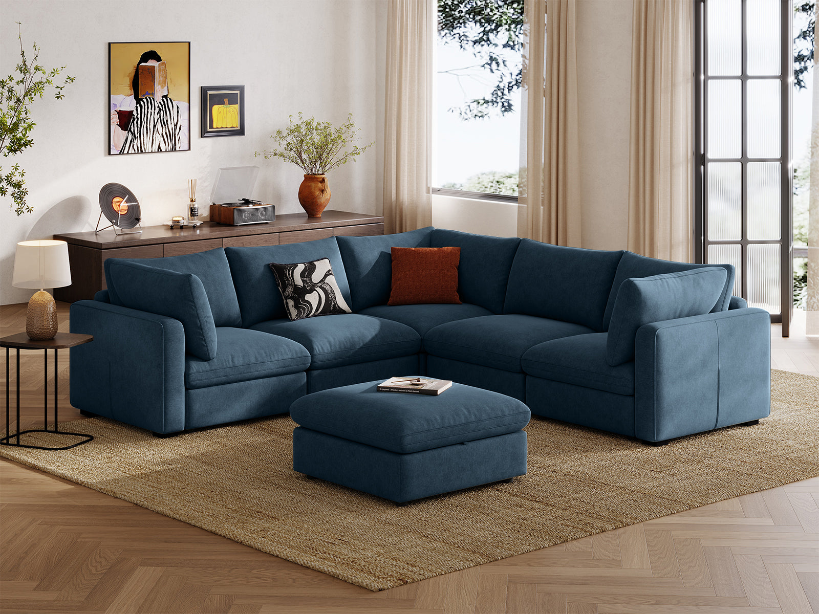 RUBIK V 4 Seats with Corner & Ottoman