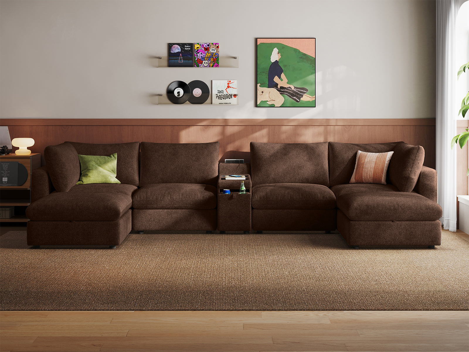 RUBIK V 4 Seats with 2 Ottomans & Console