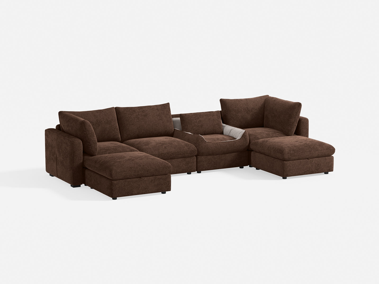 RUBIK V 4 Seats with 2 Ottomans & Pet Bed Module