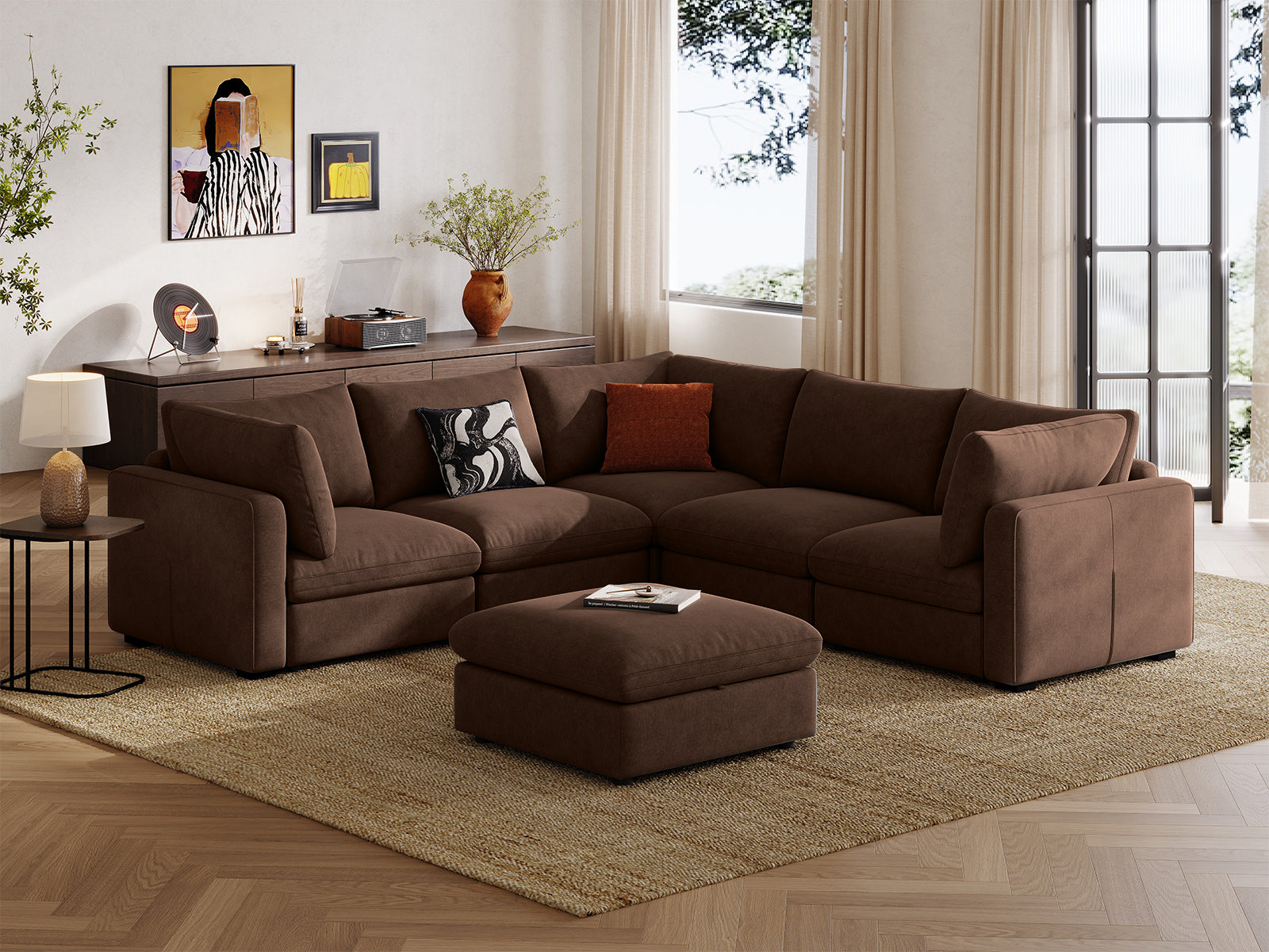 RUBIK V 4 Seats with Corner & Ottoman