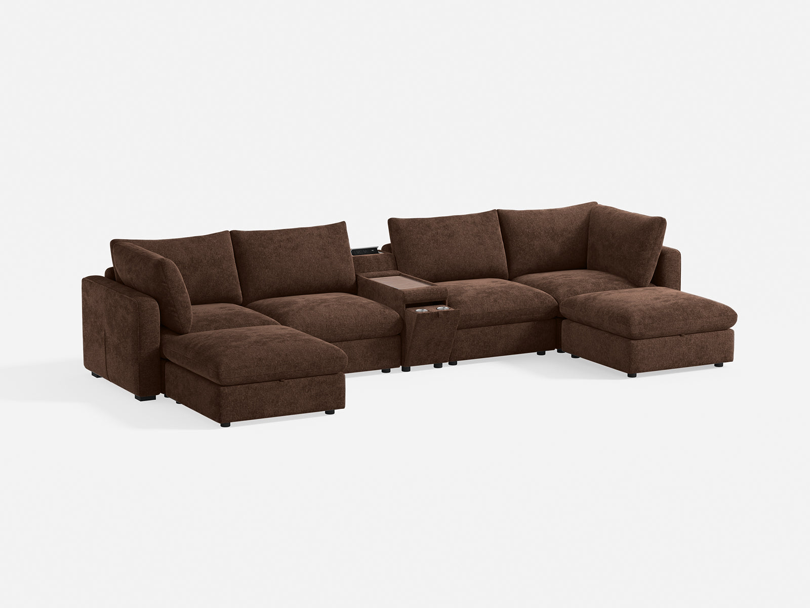 RUBIK V 4 Seats with 2 Ottomans & Console