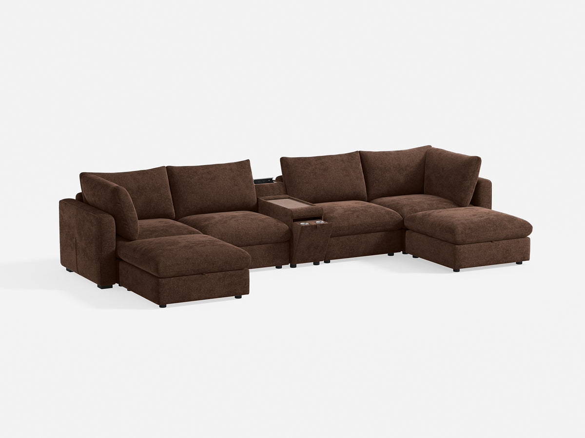 RUBIK V 4 Seats with 2 Ottomans & Console